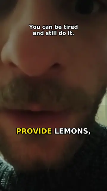 Close-up selfie video with the caption 'PROVIDE LEMONS'