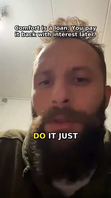 Talking-head video with a quote on top and the caption 'DO IT JUST', current word highlighted in yellow