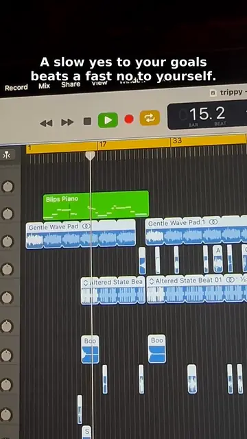 Screen recording of a music app with a quote overlaid on top